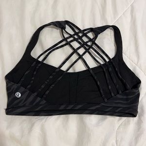 Lululemon black zebra free to be wild camo bra